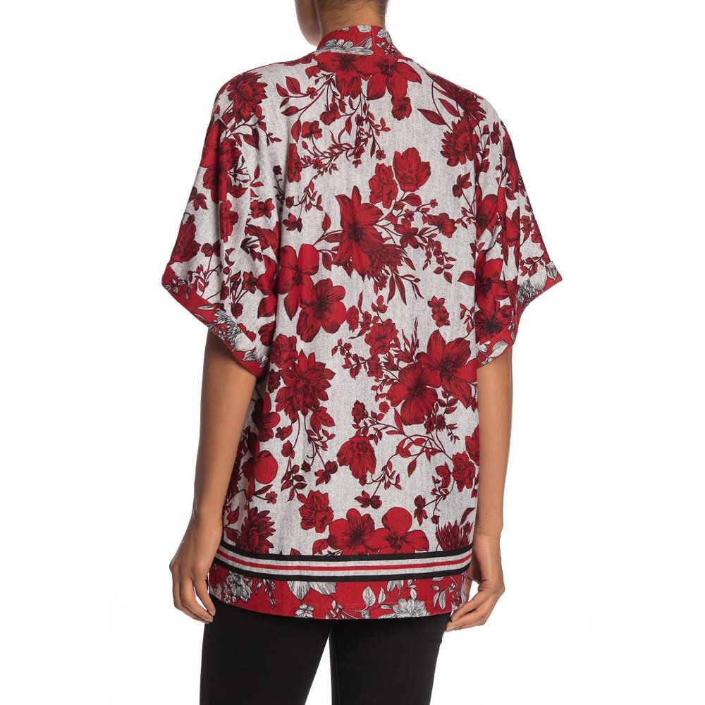 Bobeau Floral Print Summer Cardigan Kimono Coverup - Picture 2 of 2